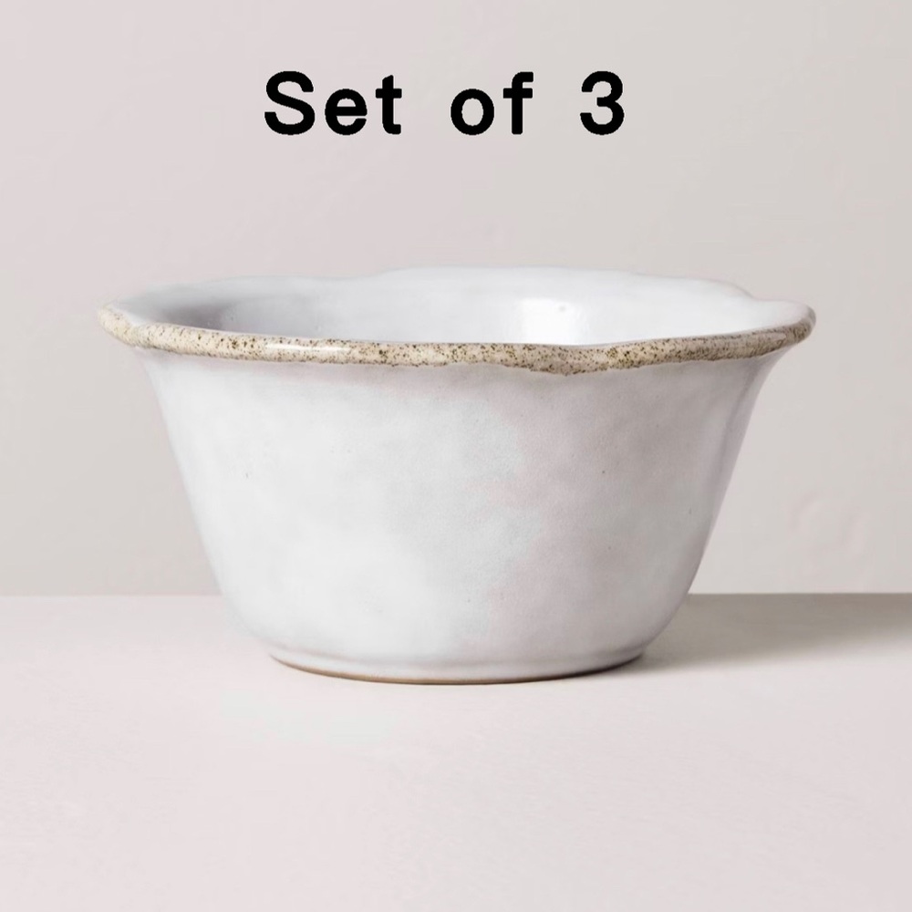 Set of 3 l Carved Edge Mini Bowl Sour Cream - Hearth & Hand™ with Magnolia